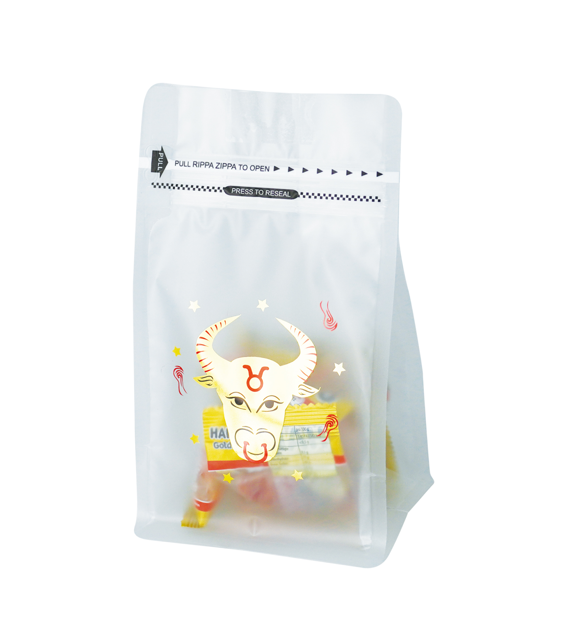 250g霧面半透明燙金平底口袋式夾鏈袋 - 12星座系列【500袋入】