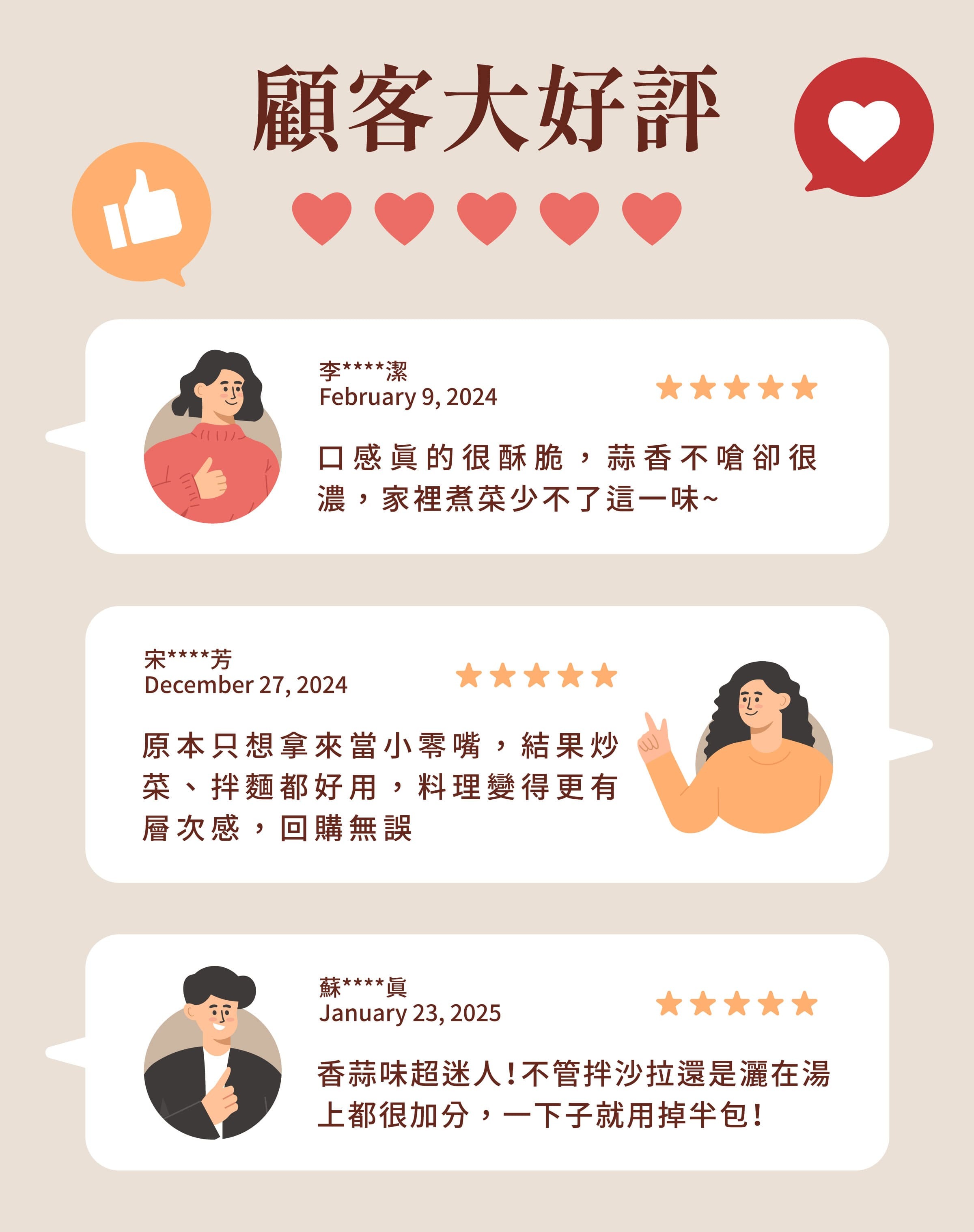 登義原味香蒜脆片顧客評價