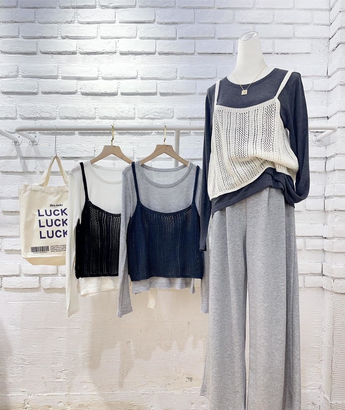 6688-吊帶背心圓領T兩件套