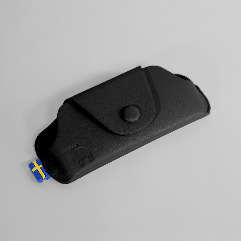 防潑水 皮革 眼鏡包(黑)