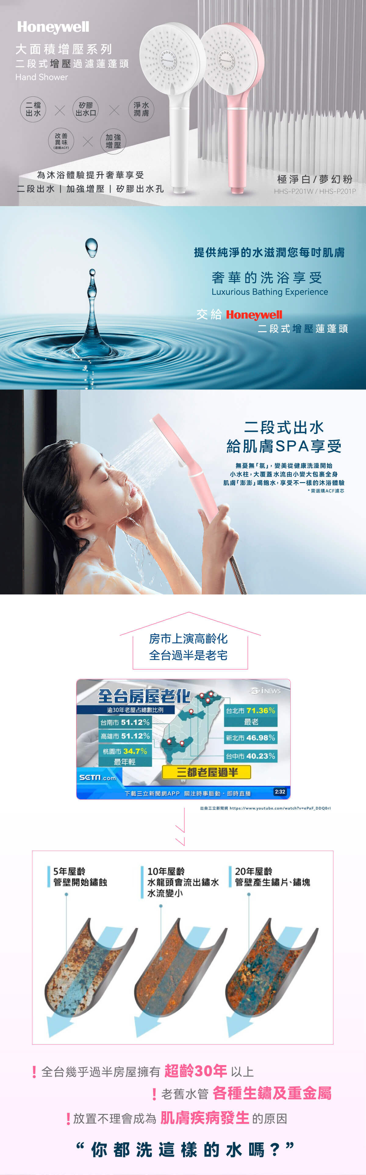 Honeywell過濾蓮蓬頭,可過濾淨化水質,減少水中的雜質;,濾芯改善水中異味。探索淨水器與精選家電,立即到創家iNNOHOME選購