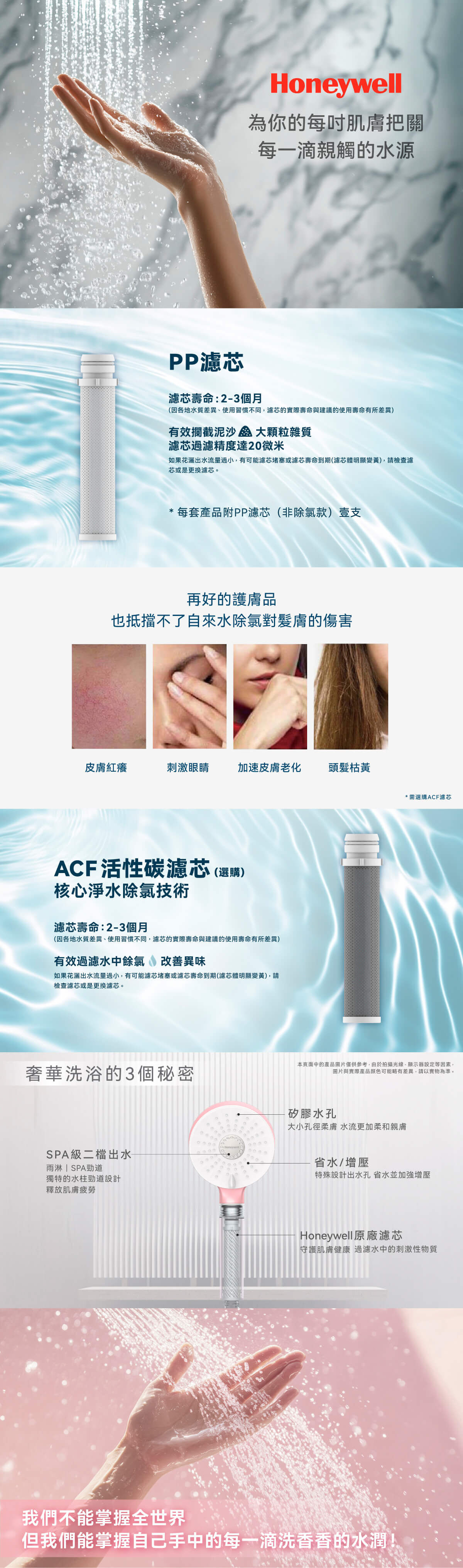 Honeywell過濾蓮蓬頭,可過濾淨化水質,減少水中的雜質;,濾芯改善水中異味。探索淨水器與精選家電,立即到創家iNNOHOME選購