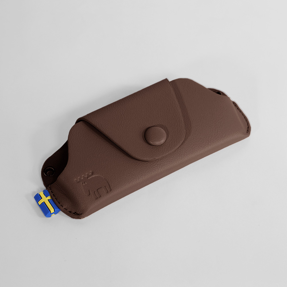 防潑水 皮革 眼鏡包(摩卡棕)