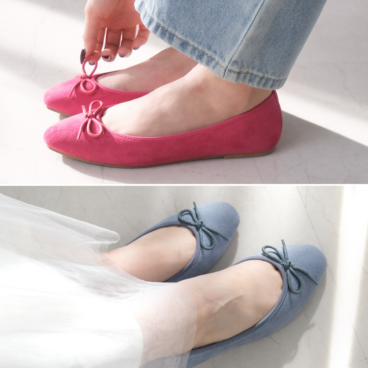 舞者姿態 半方頭蝴蝶結芭蕾娃娃鞋｜春夏色【FX2030-1】