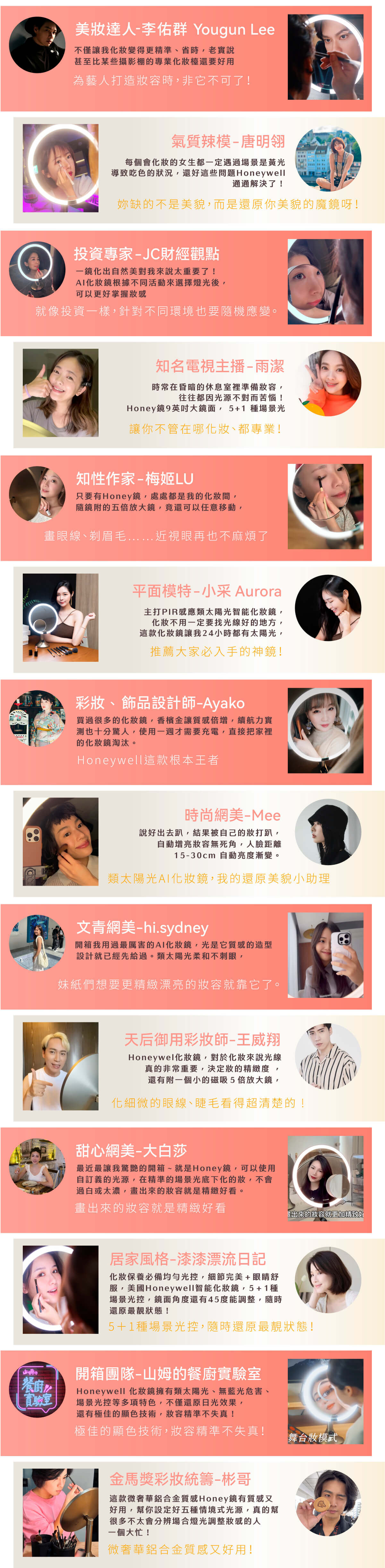 Honeywell AI 化妝鏡，AI智慧增亮，模擬自然光線柔和不刺眼，自然補光，滿足不同化妝場景光源。探索淨水器與精選家電，立即到創家iNNOHOME選購