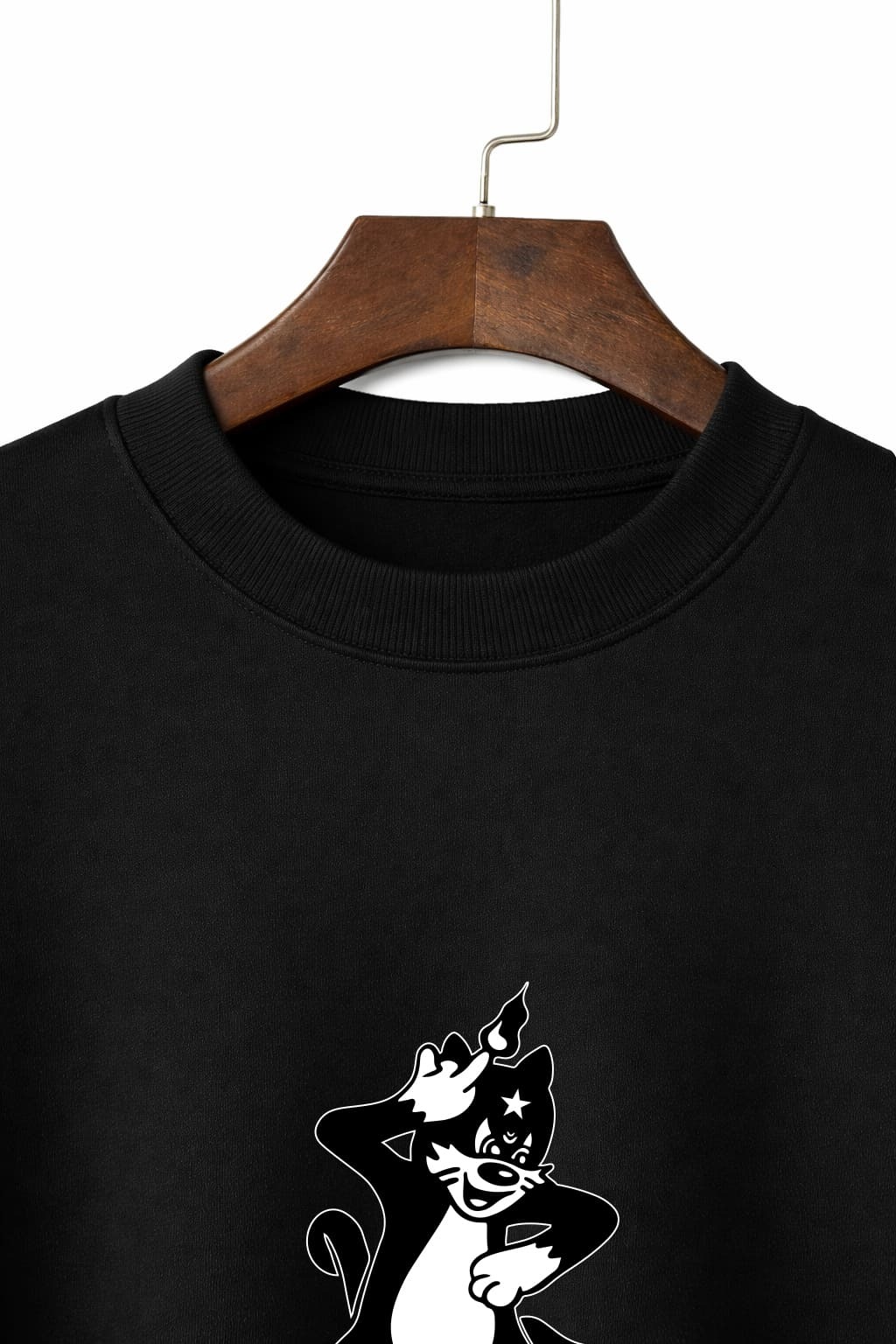 KADMAX大尺碼 - 男士大碼火焰的怪貓寬板大學TEE〈KSMS2720〉