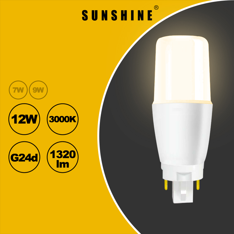 LED燈膽(棒燈) 12W G24d兩針 白光6500K / 黃光3000K LPINB-12G24DD/W