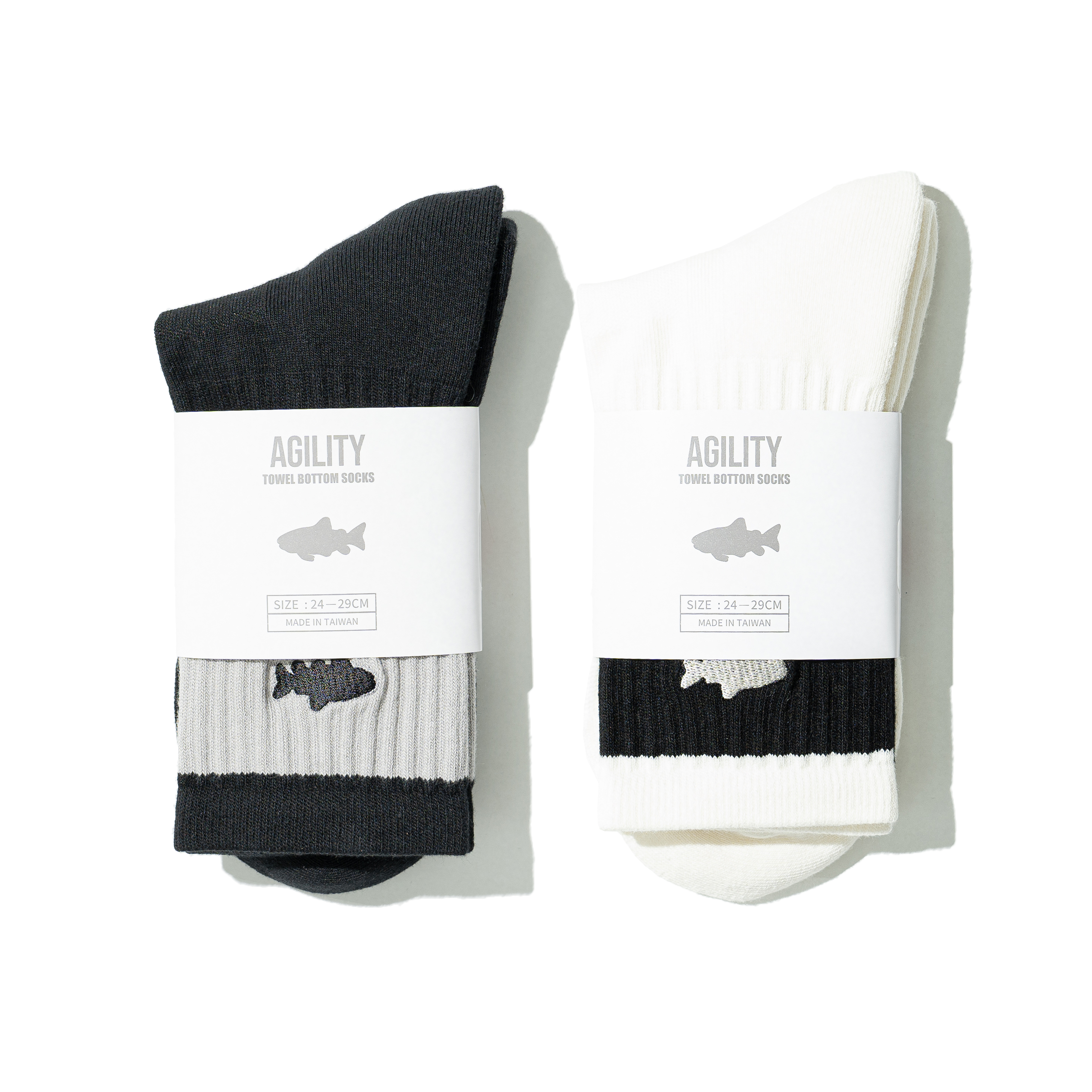 AGILITY Double Striped Ribbed Socks 魚影 雙條紋長襪 [SC95]