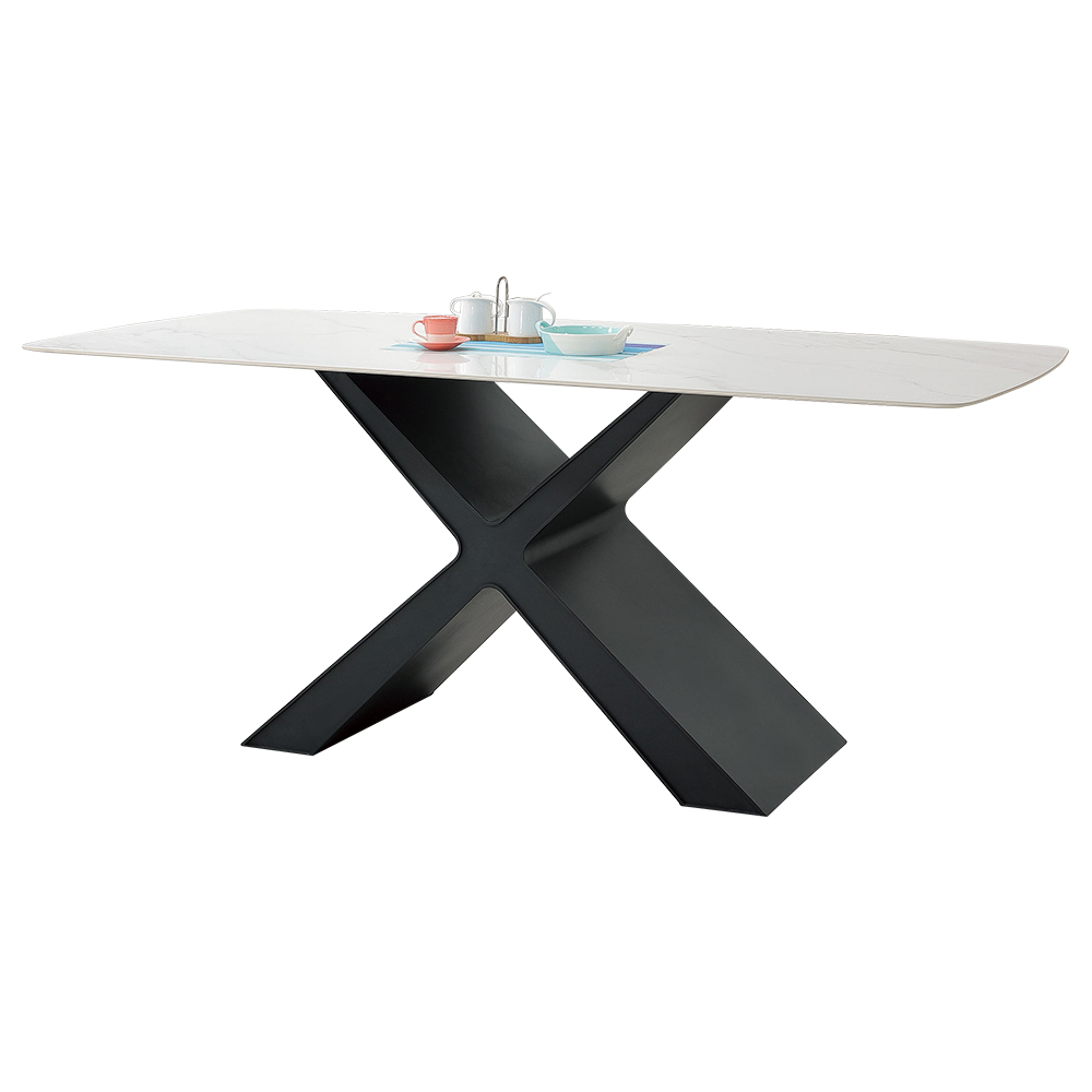 瓦妮莎6尺造型岩板餐桌/長桌/會議桌