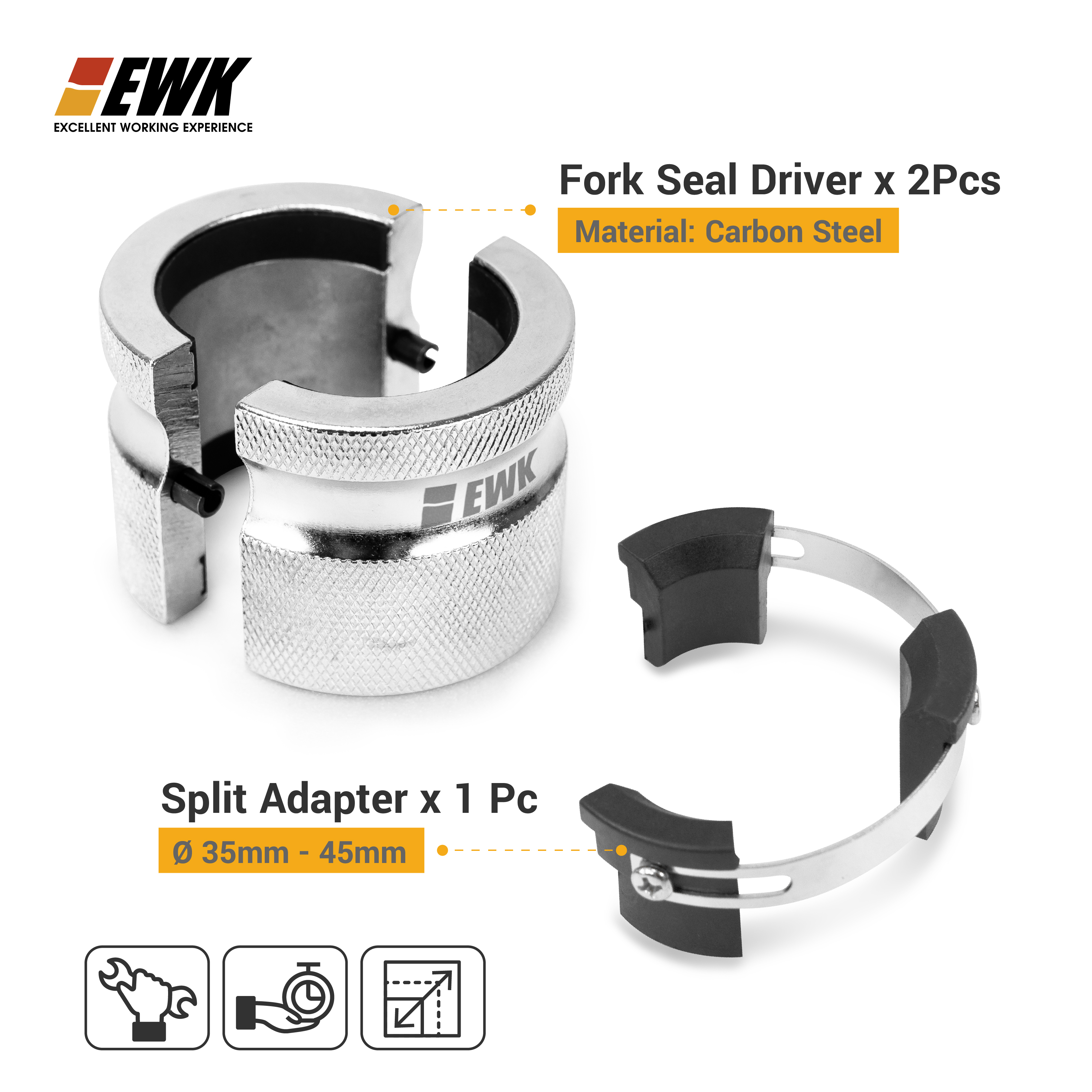 Adaptateurs Joints Moto Kit Seal Driver Fourche Moto - 6 Adaptateurs 35-50mm, Acier Carbone, Boîte Rangement Adaptateurs Fourche 35-50mm Adaptateurs Joints Moto Kit Seal Driver Fourche Moto - 6 Adaptateurs 35-50mm, Acier Carbone, Boîte Rangement Adaptateurs Fourche 35-50mm