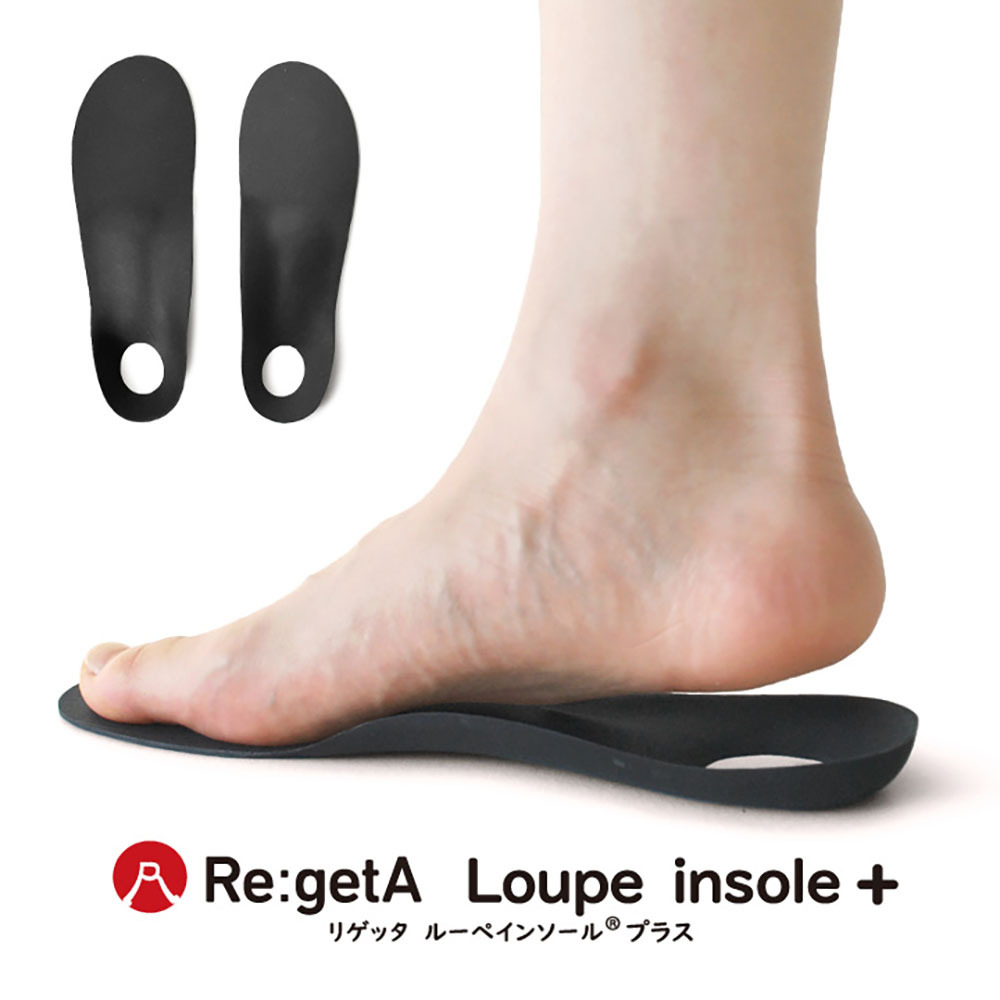 大阪樂步健康鞋 Re:getA Loupe insole+ 立體減壓鞋墊MTRFL(BLK-黑色)