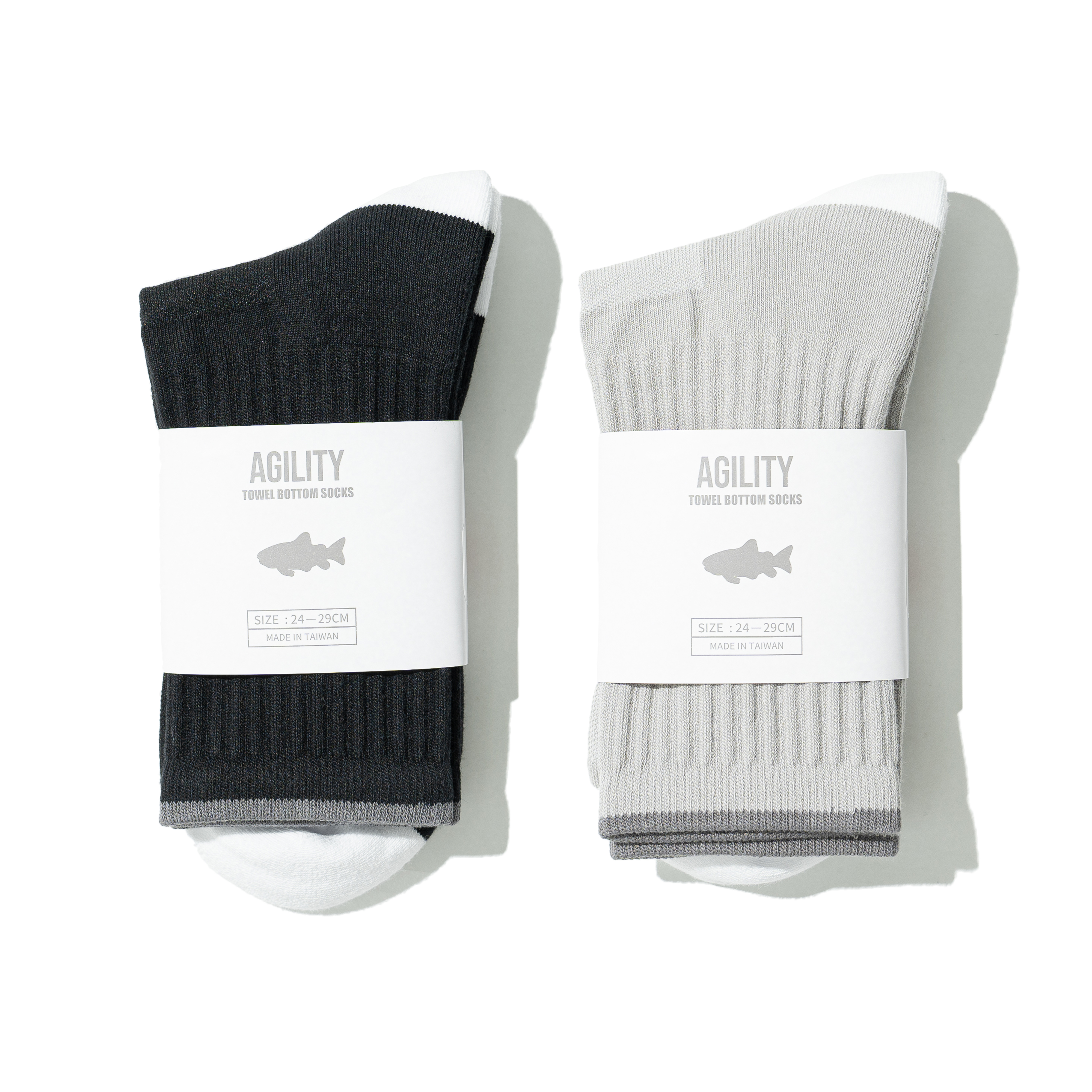 AGILITY Shadow Striped Ribbed Socks 魚影 雙色條紋 長襪 [SC90]