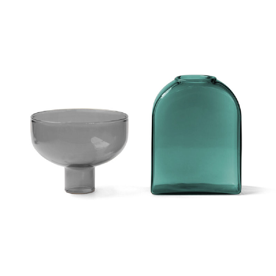 amabro-TWO TONE雙色花瓶，共有方形及圓形二款瓶身設計，花皿部份可取下。