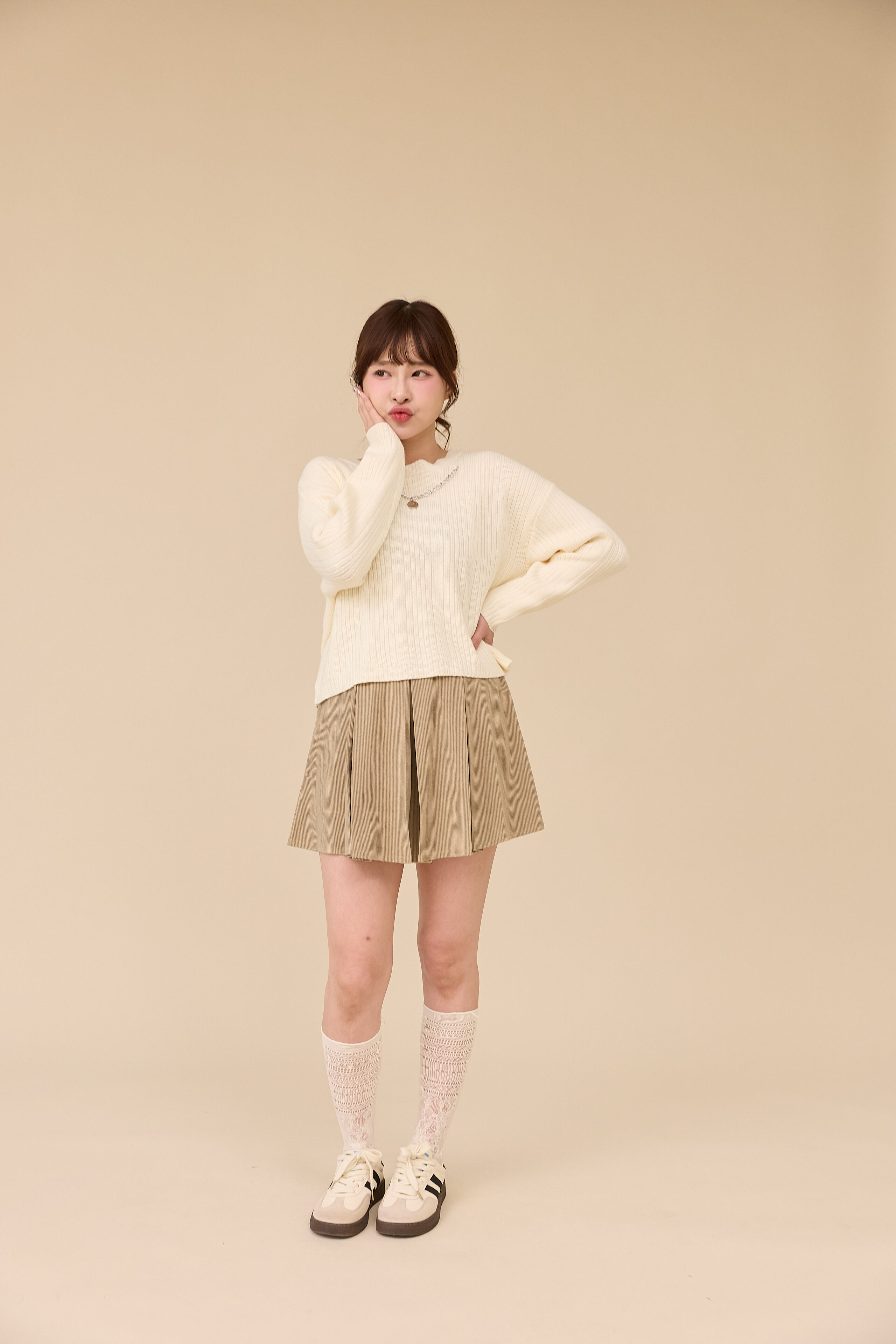 法朵Fado shop｜ 直坑紋附鍊短紋織版衫 011A458 五色