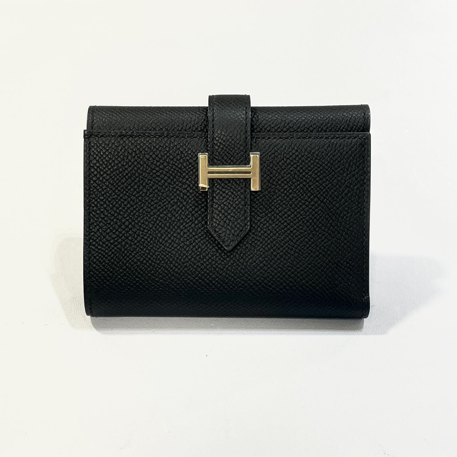 全新HERMES短銀包 BEARN WALLET 黑色金扣EPSOM皮B刻  H039790CC89 #BRAND NEW #香榭站正品