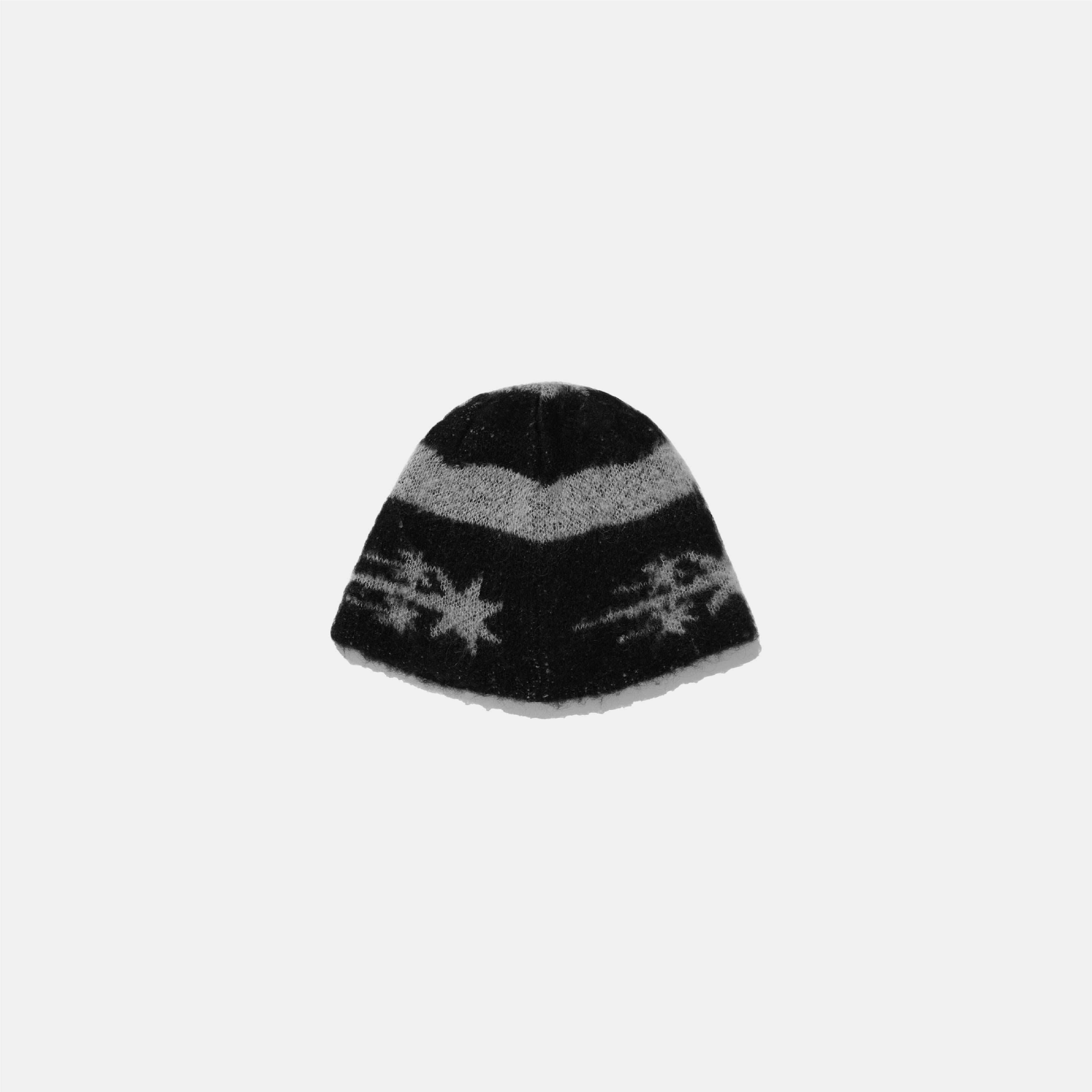 Niceghostclub stripe 3star logo mohair beanie