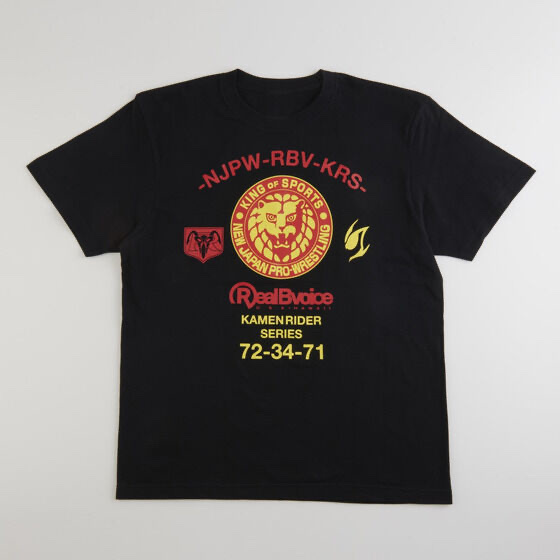 243145 Pbandai 預訂 2026/4月 仮面ライダーシリーズ×新日本プロレス×RealBVoice　Tシャツ（黒）