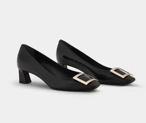 1FF0101-098 ROGER VIVIER Trompette Pumps In Patent Leather Black (SS26) #RVW44815280D1PB999 (S-EU-E)