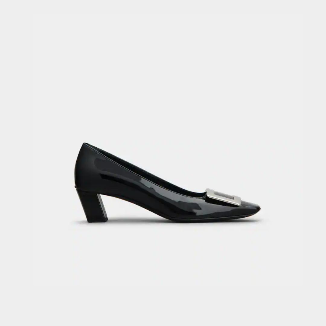 1FF0101-090 ROGER VIVIER Belle Vivier Pumps In Patent Leather Black (SS26) #RVW00600920D1PB999 (S-EU-E)