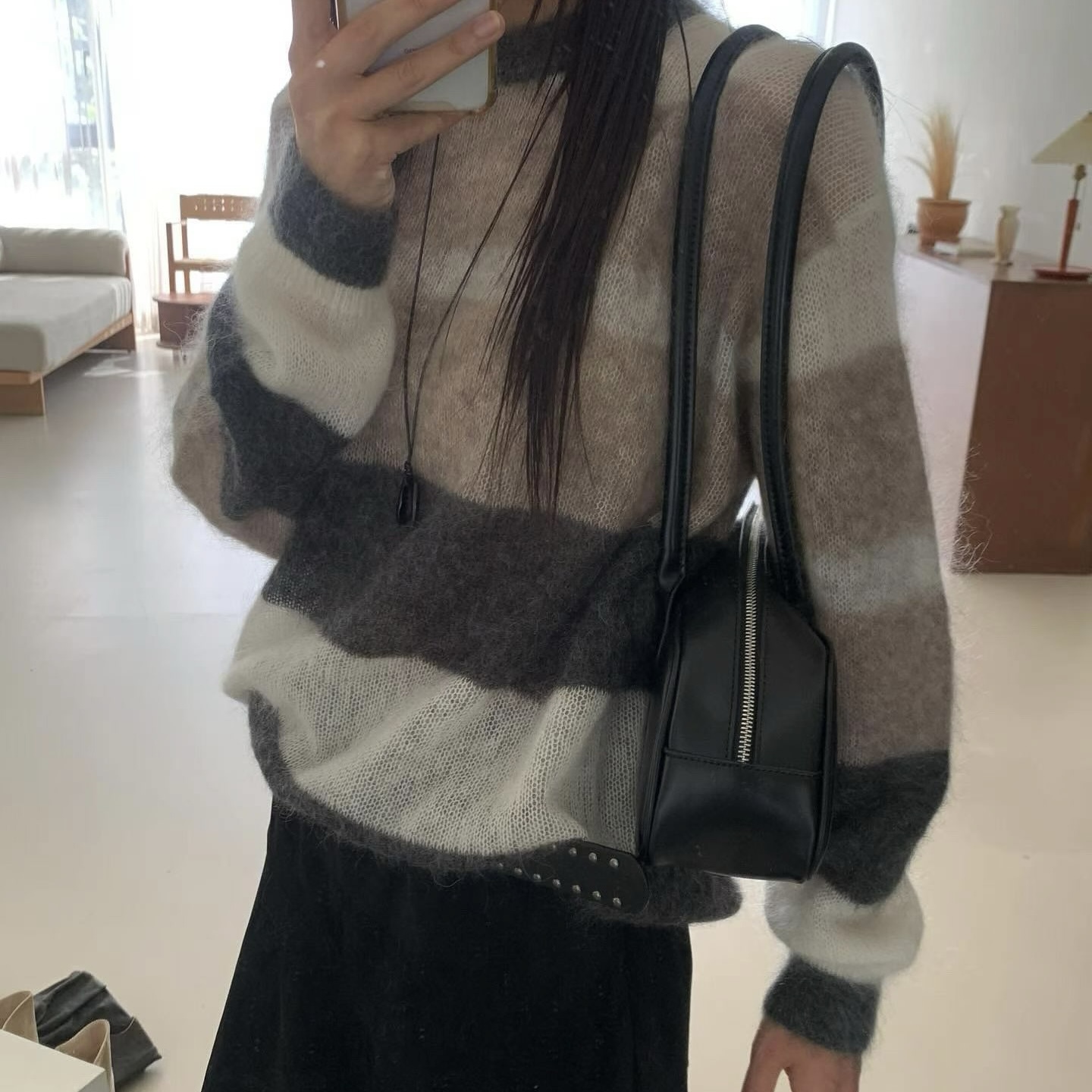 D34天絲海馬毛針織衣