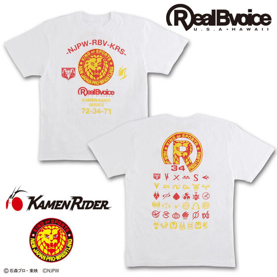 243146 Pbandai 預訂 2026/4月 仮面ライダーシリーズ×新日本プロレス×RealBVoice　Tシャツ（白）