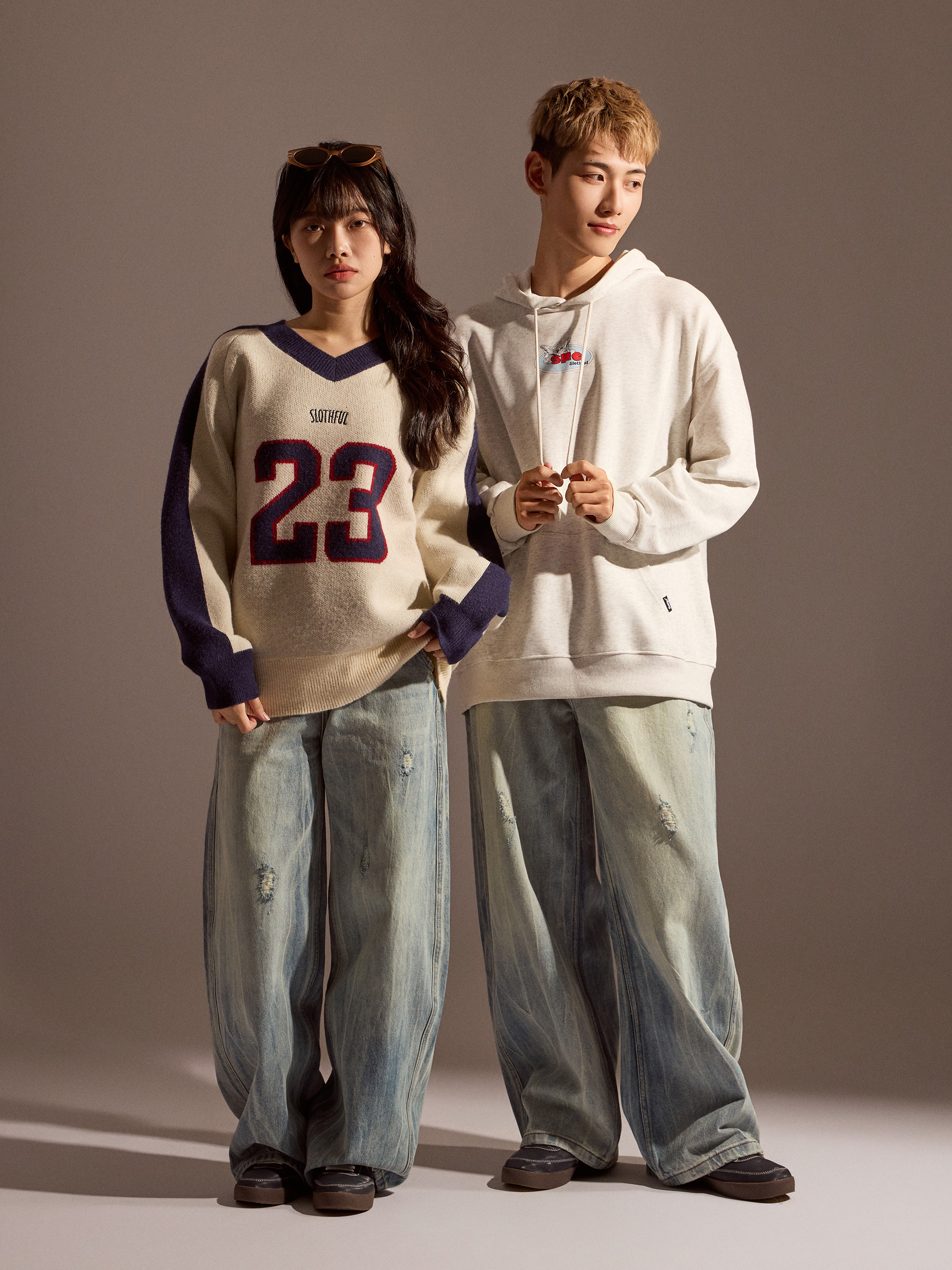 雲藍刷色牛仔褲