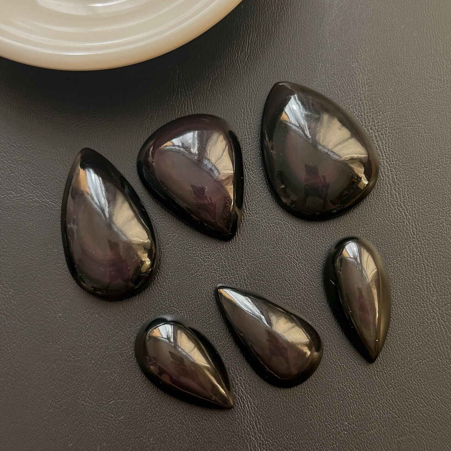 [原石] 彩虹黑曜石 水晶蛋面 水晶墜面