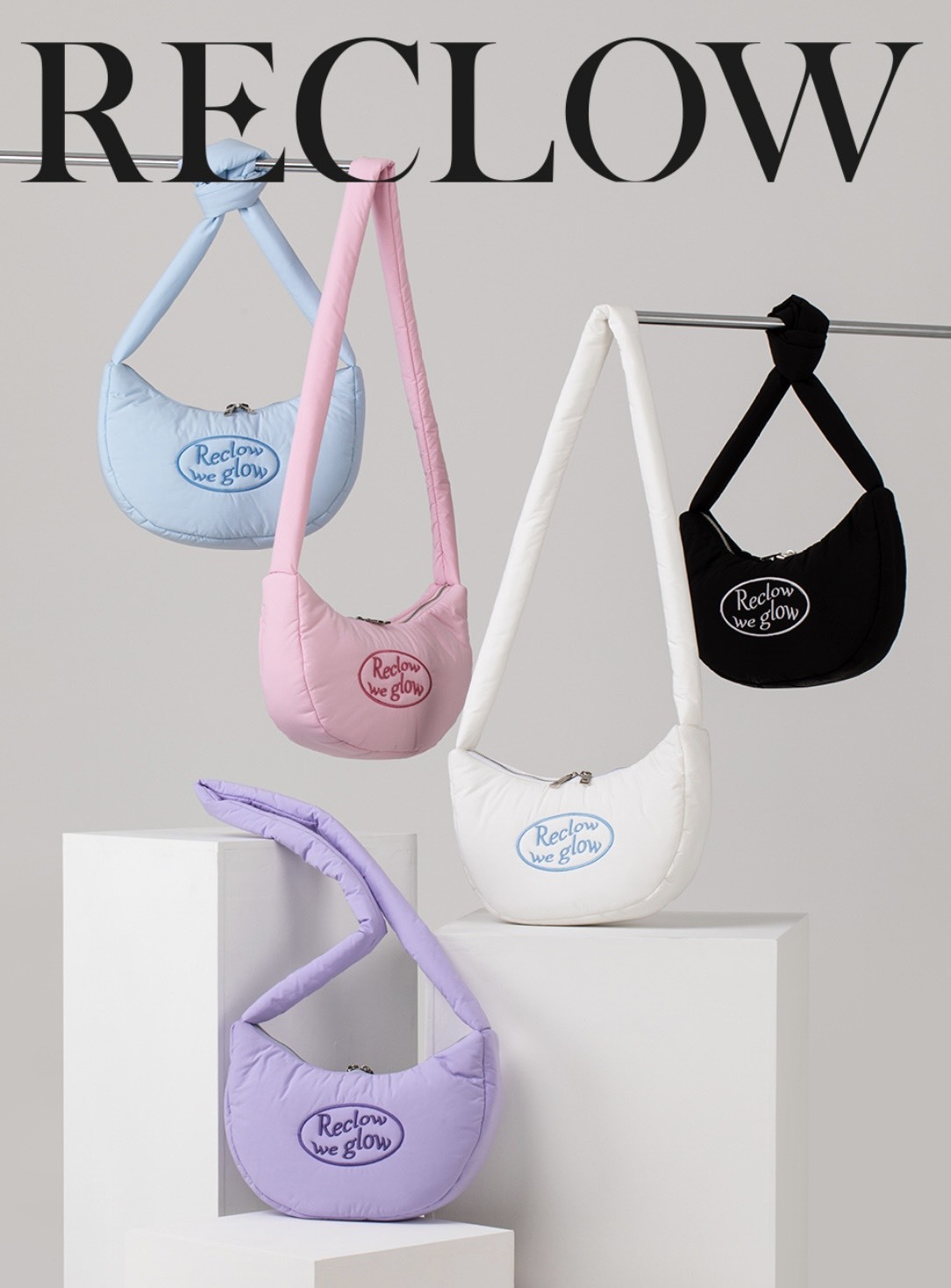 【韓國連線】RECLOW CLOUD PADDING 半月包 5色 RECLOWBAG