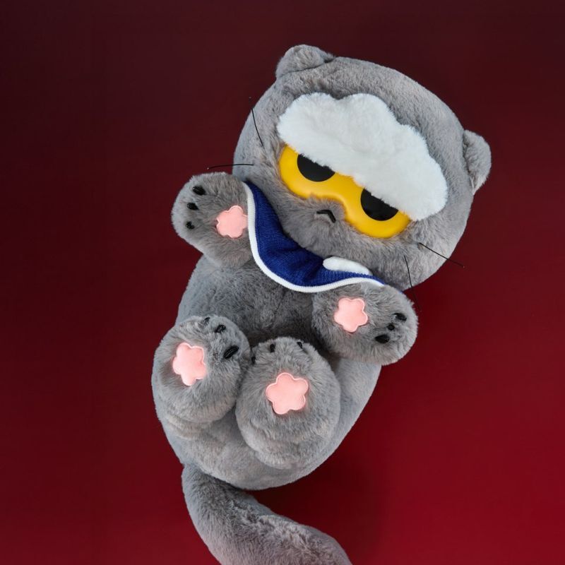 -(C6b)-ZO & FRIENDS ZOA MEDIUM PLUCH 灰色小貓 中隻