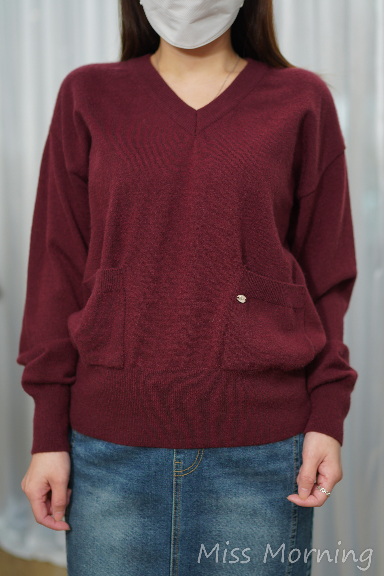 8%羊毛V領上衣(15001)