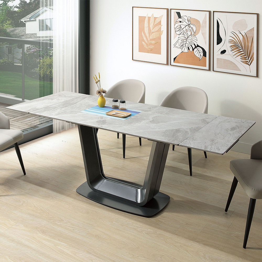 西雅圖4.7尺多功能伸縮拉合岩板餐桌/造型餐桌/長桌/會議桌(寬140~200公分)