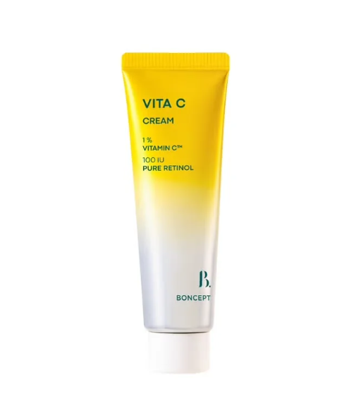 DAISO BONCEPT Vitamin C Retinol Cream (50ml) - Whitening, Anti-Wrinkle, and Pore-Minimizing Essence Cream