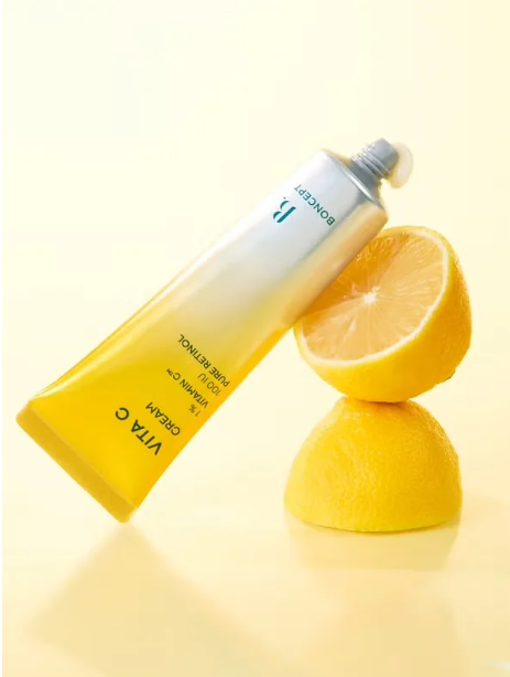 DAISO BONCEPT Vitamin C Retinol Cream (50ml) - Whitening, Anti-Wrinkle, and Pore-Minimizing Essence Cream