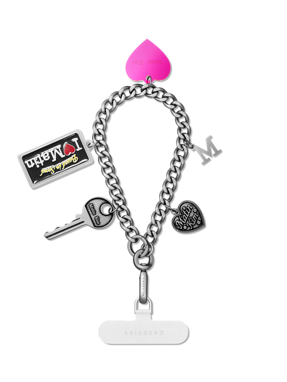 MATIN KIM金屬鏈手機吊飾 深銀色