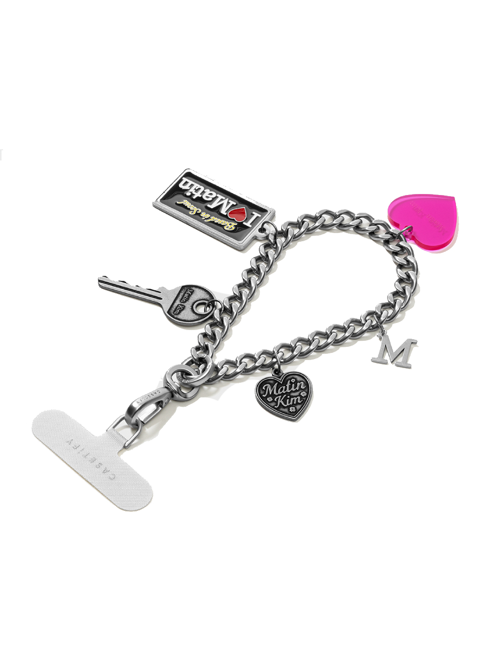 MATIN KIM金屬鏈手機吊飾 深銀色