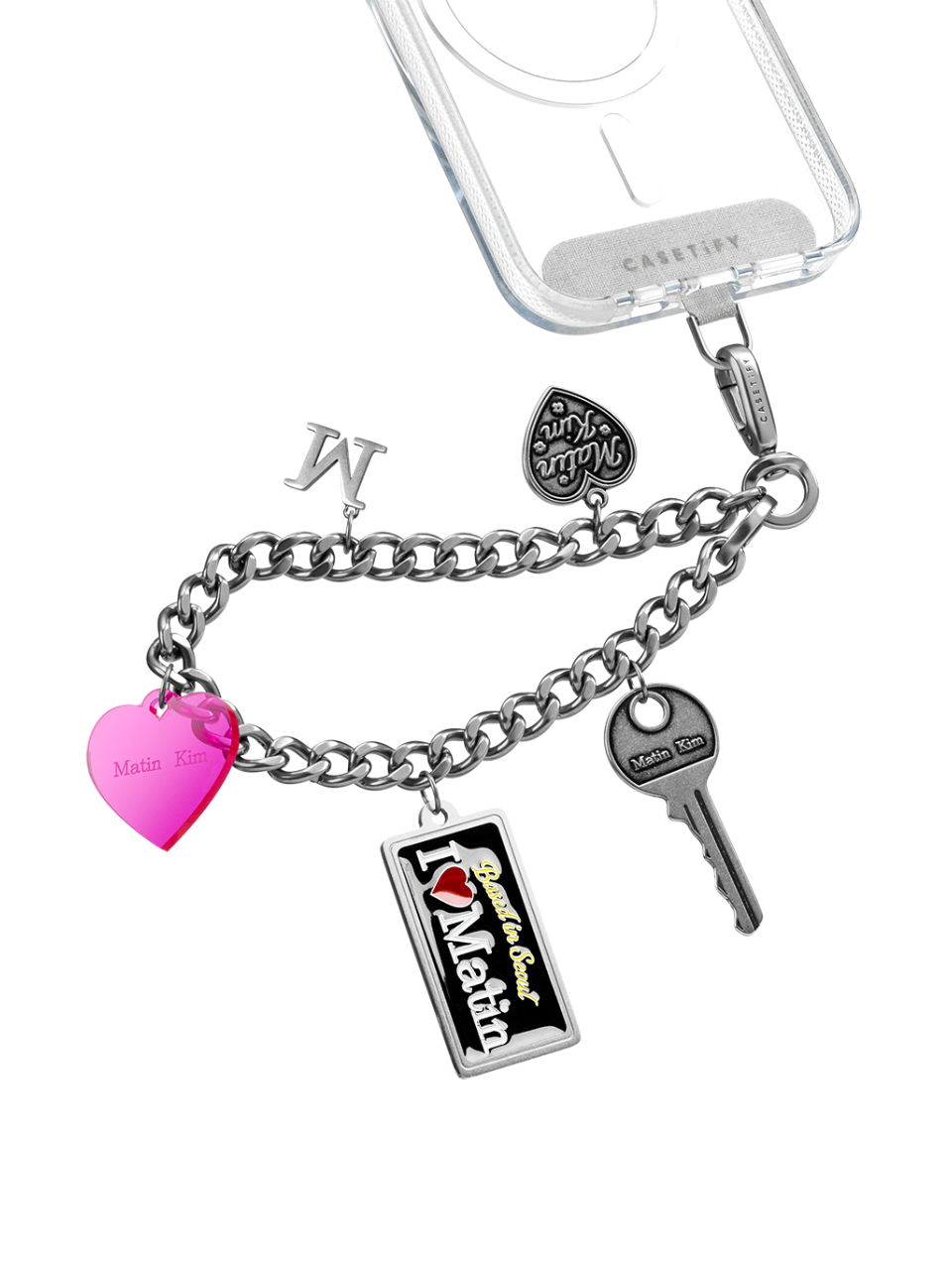 iPhoneアクセサリー Matin Kim iPhone17pro max CASETiFY MATIN KIM X CASETiFY PHONE CHARM IN DARK SILVER