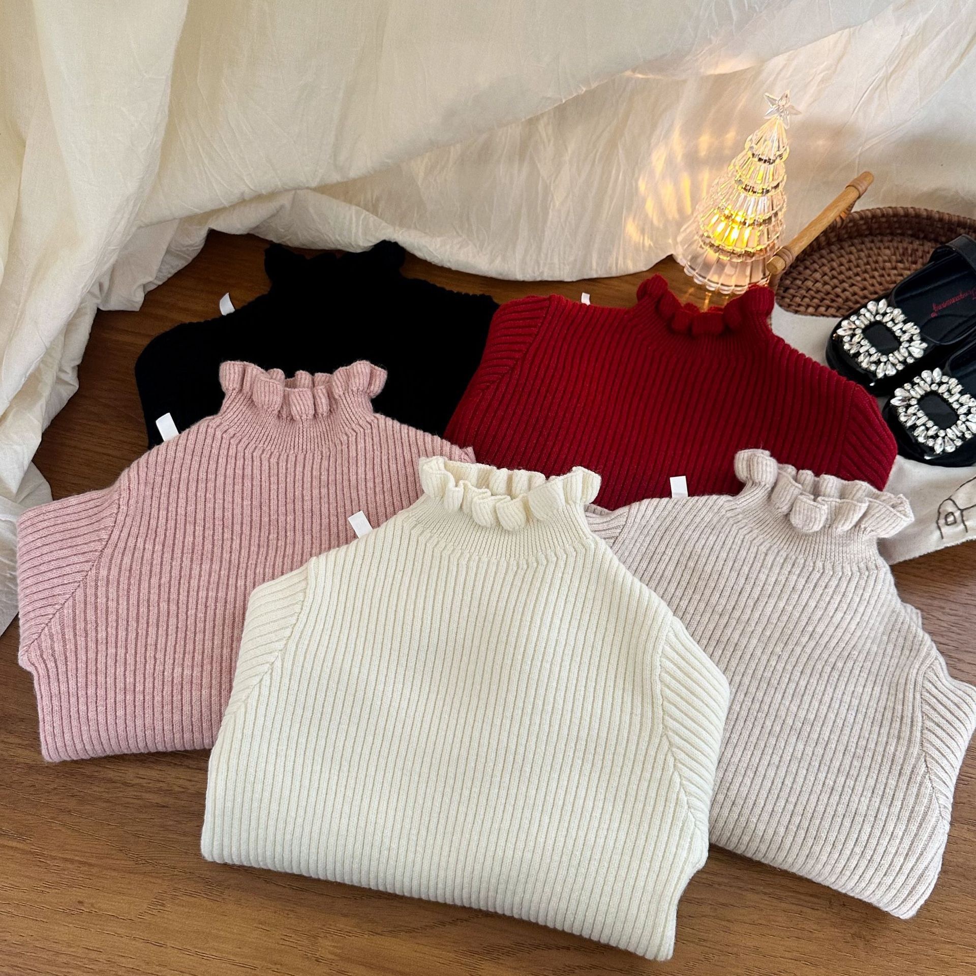 五色木耳捲邊上衣