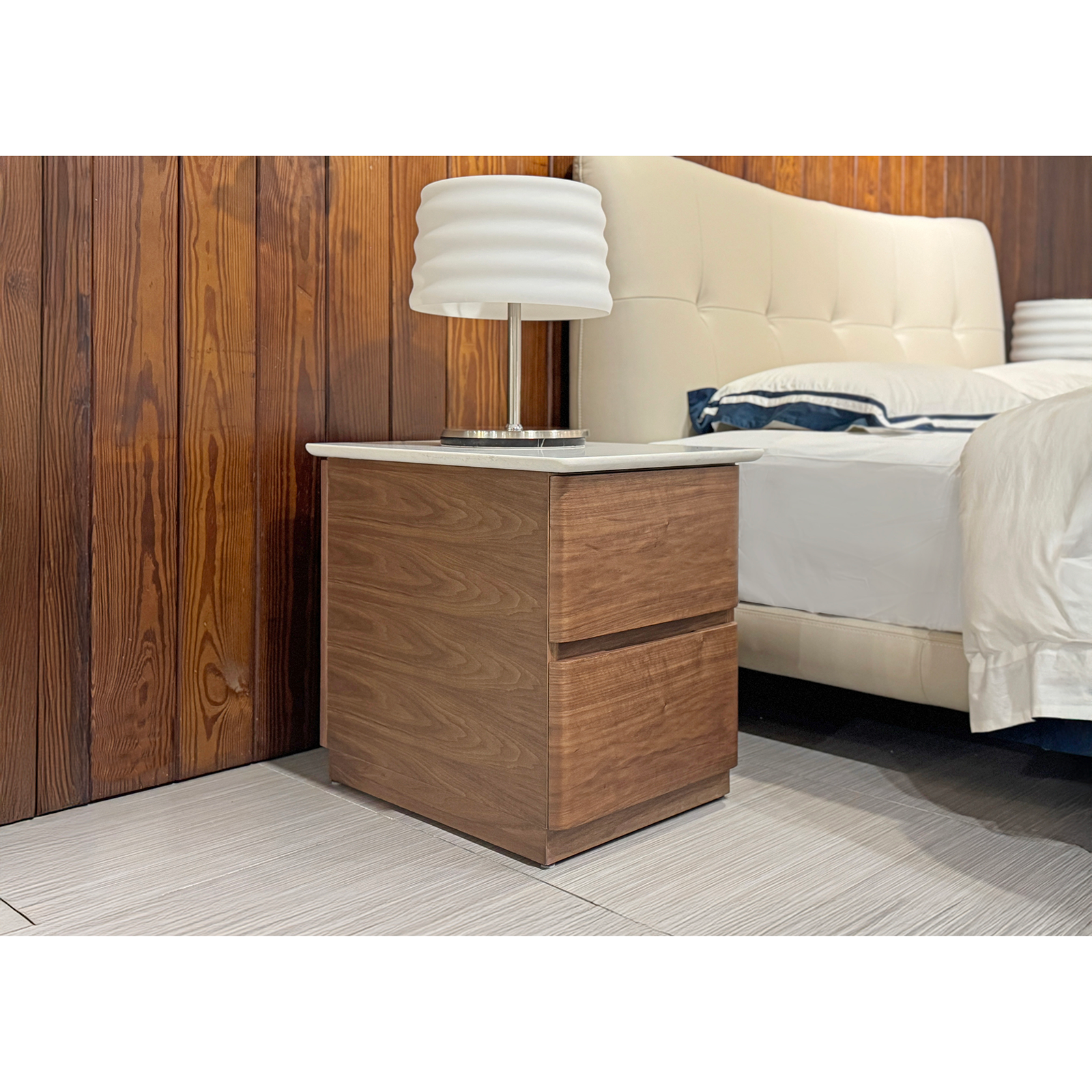 石英石雙抽床邊櫃〔ST125WC〕