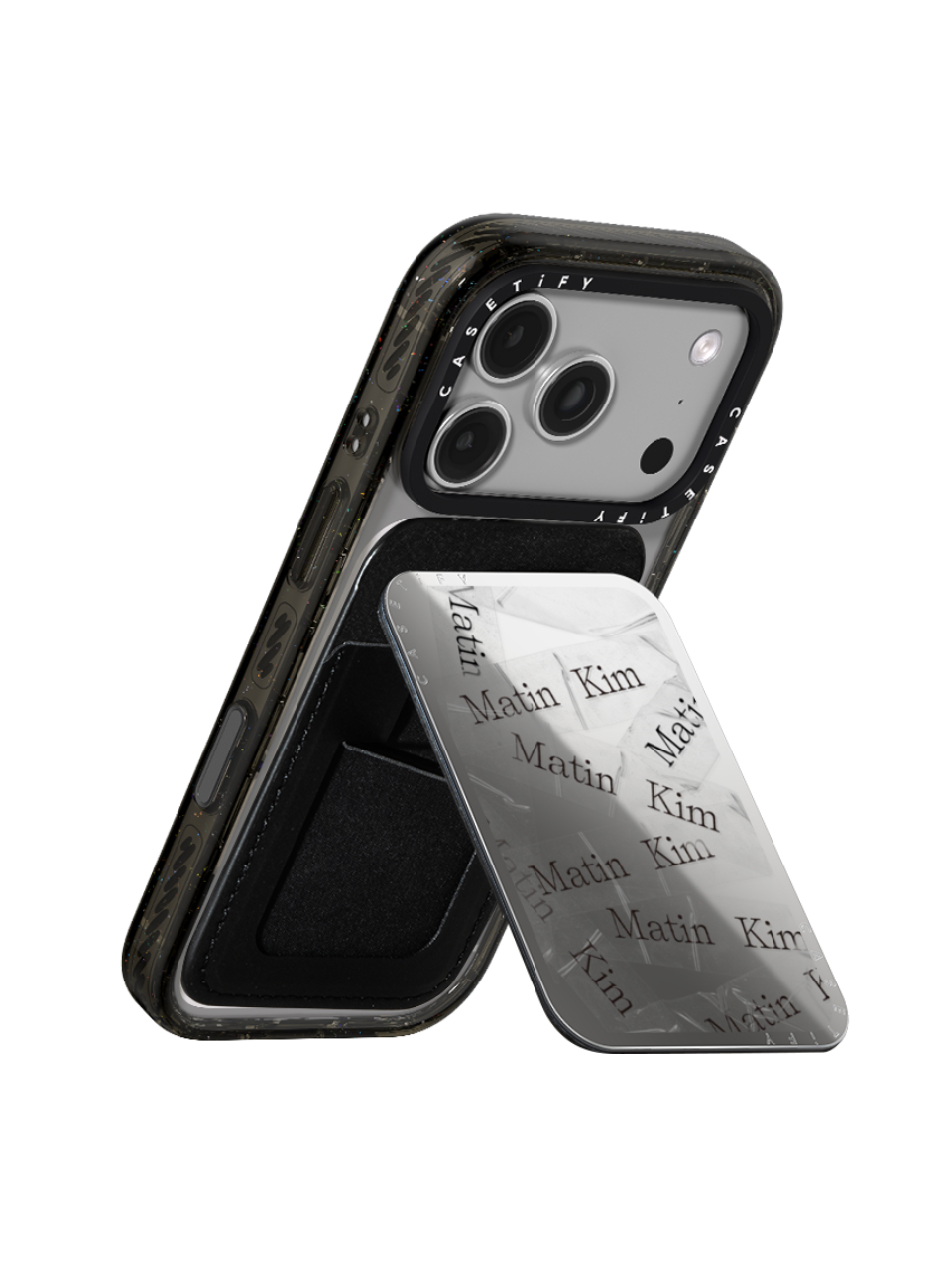 MATIN KIM X CASETiFY TAPE CARD HOLDER STAND IN SILVER