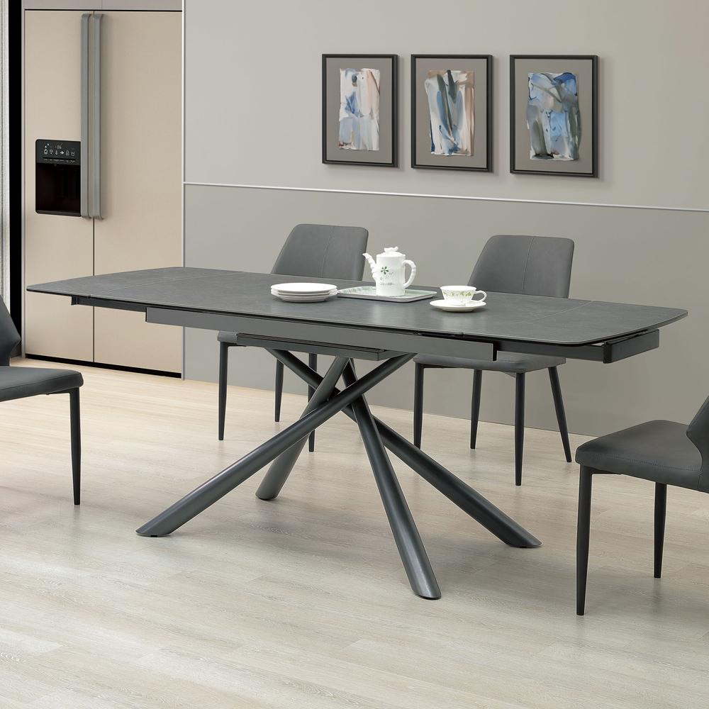 妮米4.7尺多功能伸縮拉合陶板餐桌/造型餐桌/長桌/會議桌(寬140~200公分)