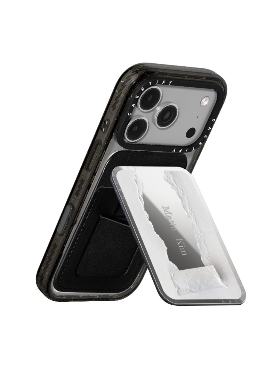 MATIN KIM X CASETiFY PAPER CARD HOLDER STAND IN SILVER