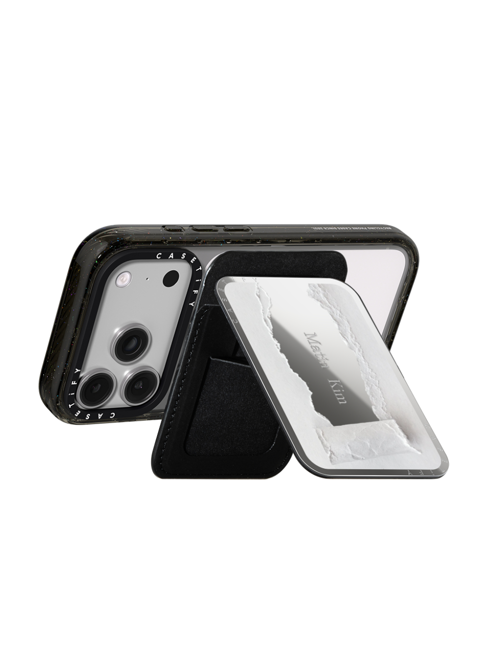 MATIN KIM X CASETiFY PAPER CARD HOLDER STAND IN SILVER