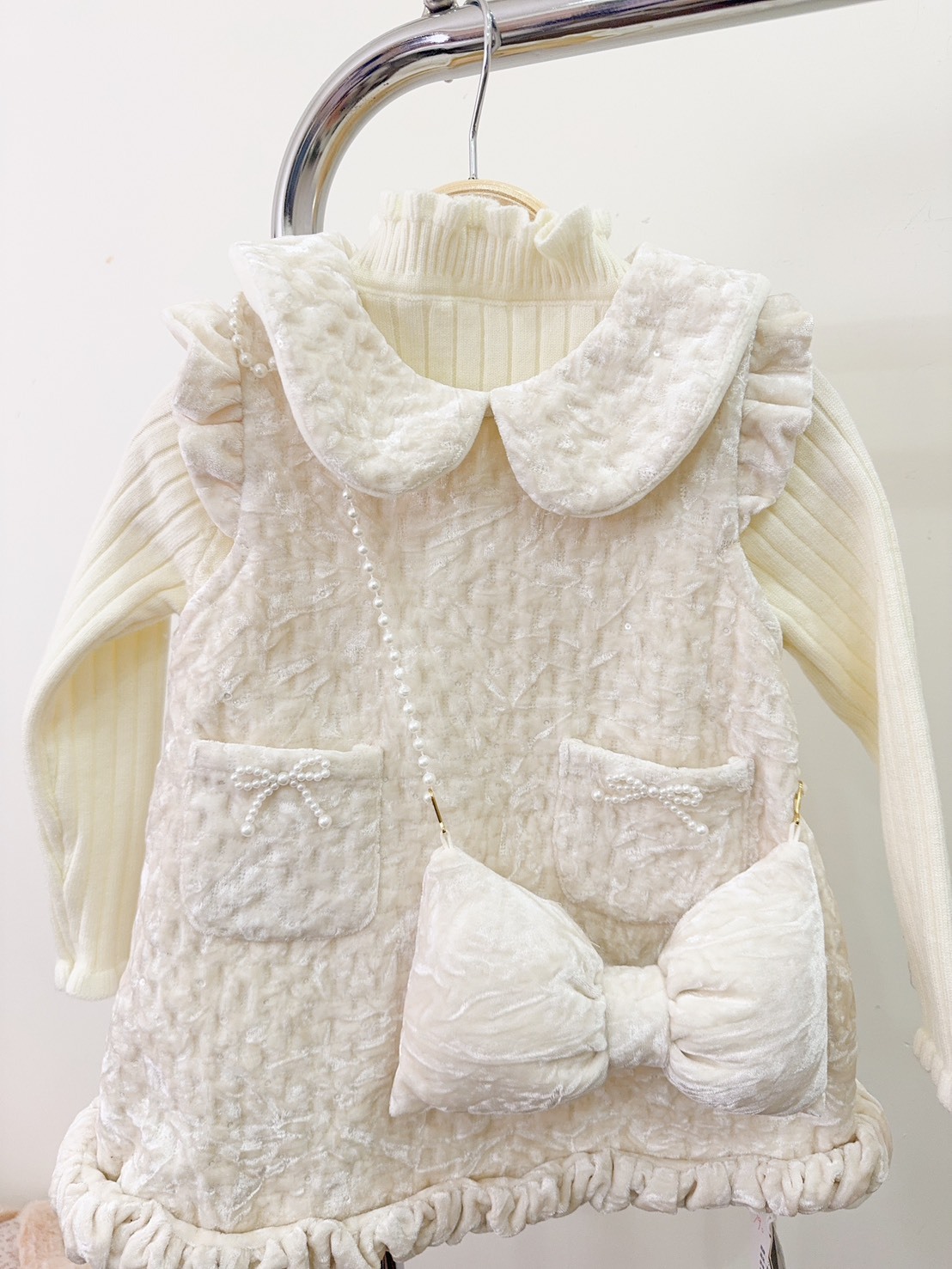 x2568過年企劃-氣質女孩絨布洋裝兩件組