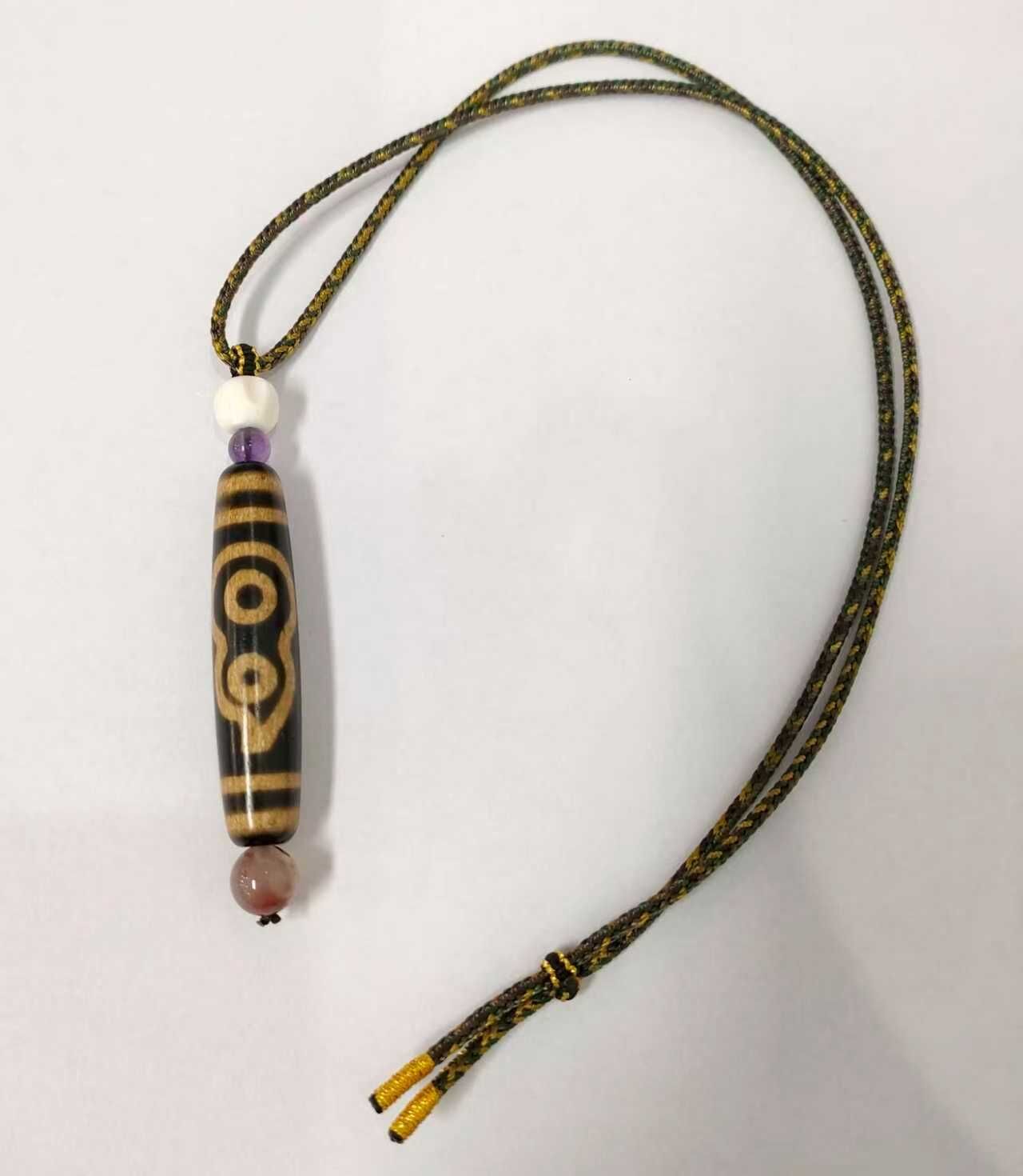 LZ1345 HUNDRED-YEAR CONSECRATED GOURD FOUR-EYED DZI BEAD