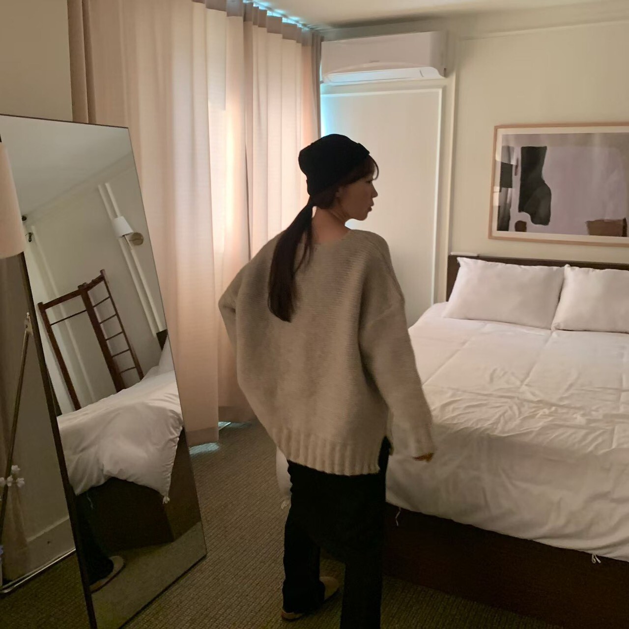 #AD151微方領簡約毛衣(白/杏/炭灰/黑)