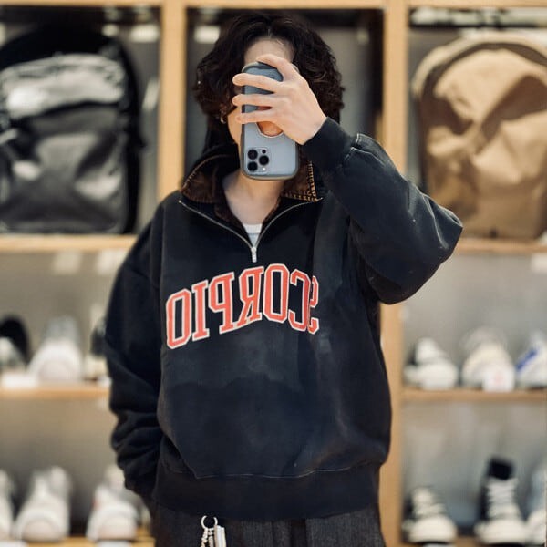 "代購" BEAMS 寬鬆短版 半拉鍊 立領日系上衣