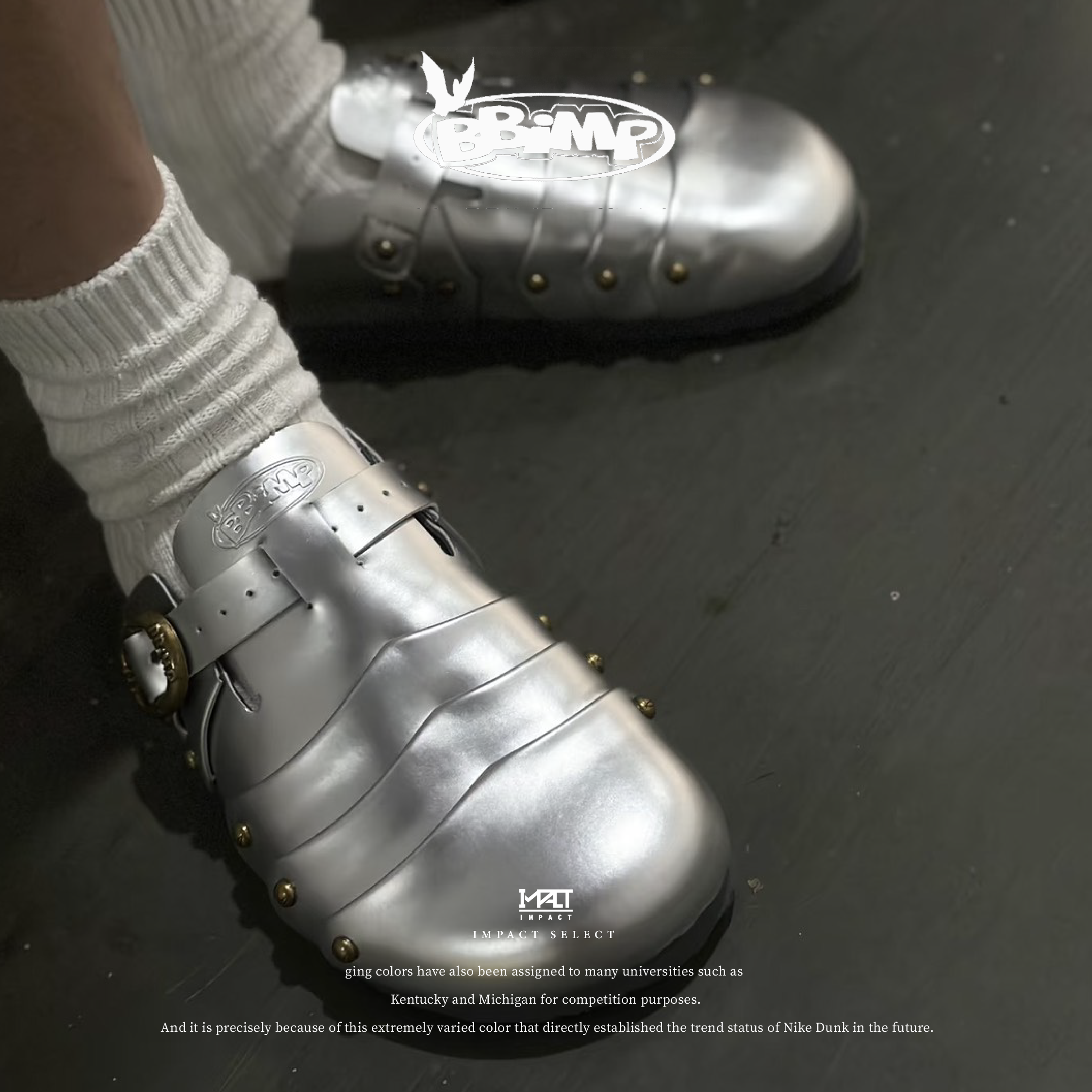 BBIMP x PCCVISION /BBIMP X ocai 聯名鎧甲系列 勃肯鞋 足球鞋 銀 聯名款 BB230250 / BB230243