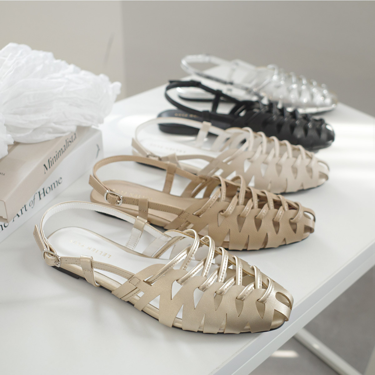 鬆弛時尚 編織平底漁夫涼鞋【SY017】