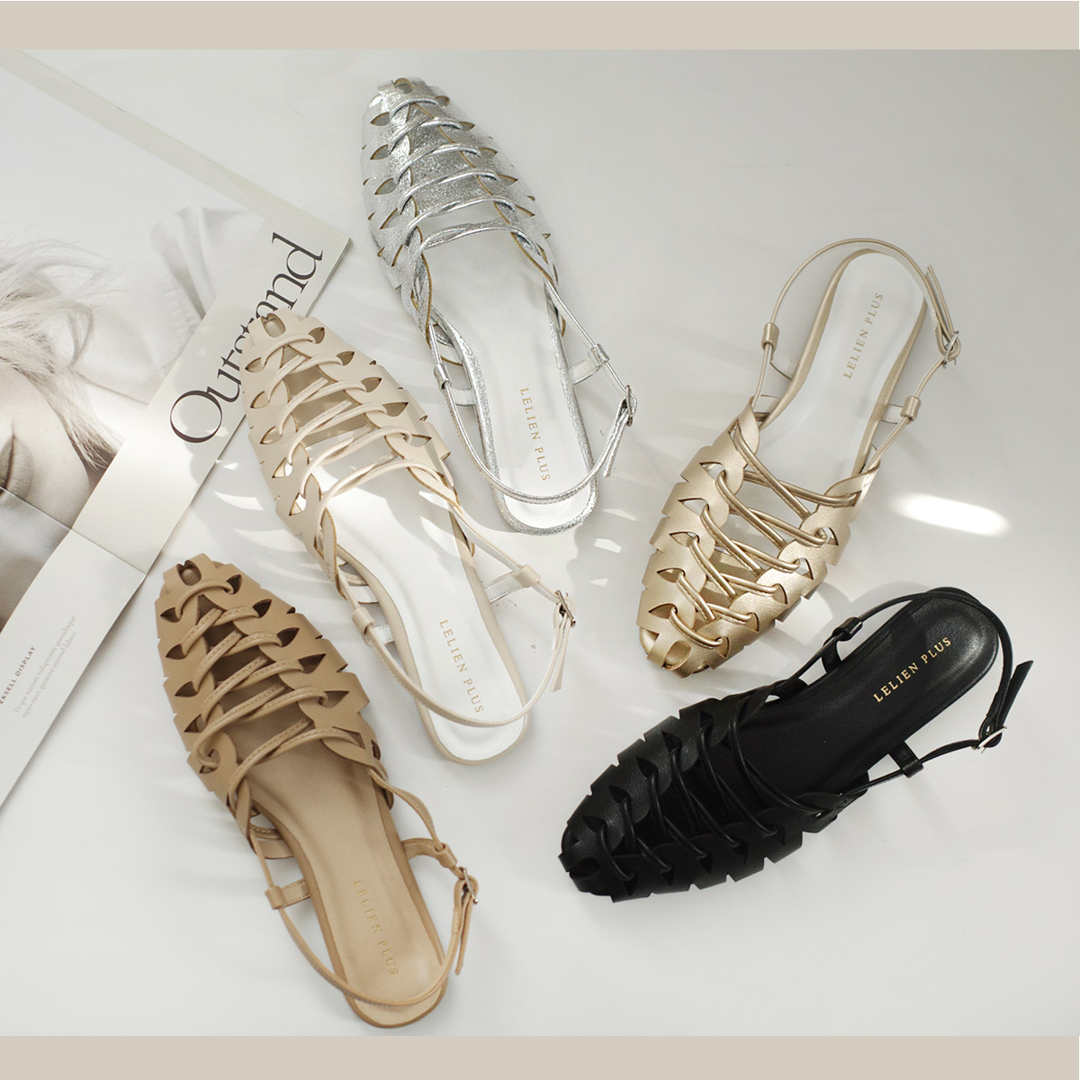 鬆弛時尚 編織平底漁夫涼鞋【SY017】