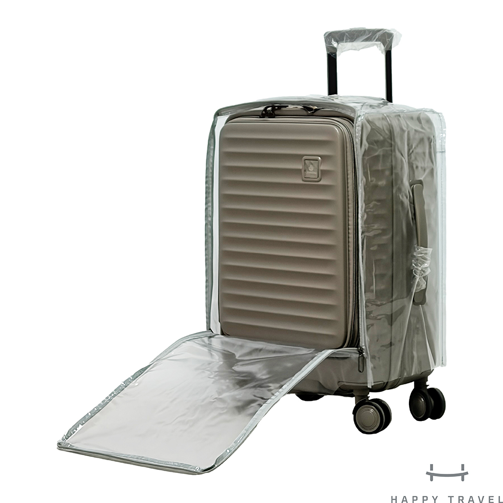 【HAPPY TRAVEL】快樂旅行 前開行李箱免拆式保護套/行李箱套/防潑水套/防刮套(多尺寸可選)